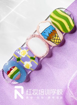 海口学美甲怎么选学校_马卡龙色系美甲也太温柔了
