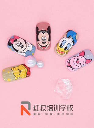 海口红妆学校迪士尼卡通手绘美甲，将可爱进行到底！