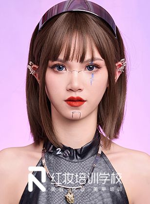 海口红妆化妆培训学校元宇宙AI潮妆容作品赏析