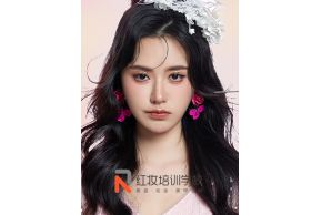 海口化妆培训|红妆学校又纯又欲的晨袍妆，高级感少女心！