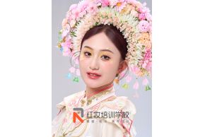 海口化妆培训|红妆学校簪花妆容作品也太仙了吧