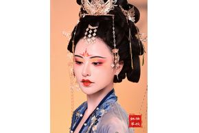 唐妆作品|海口红妆化妆培训学校盛唐花魁妆造